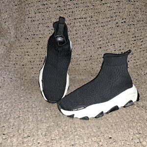 KURT GEIGER-London-Lettie-Knit Black-Sock Booties-Sz 38/7.5-Excellent